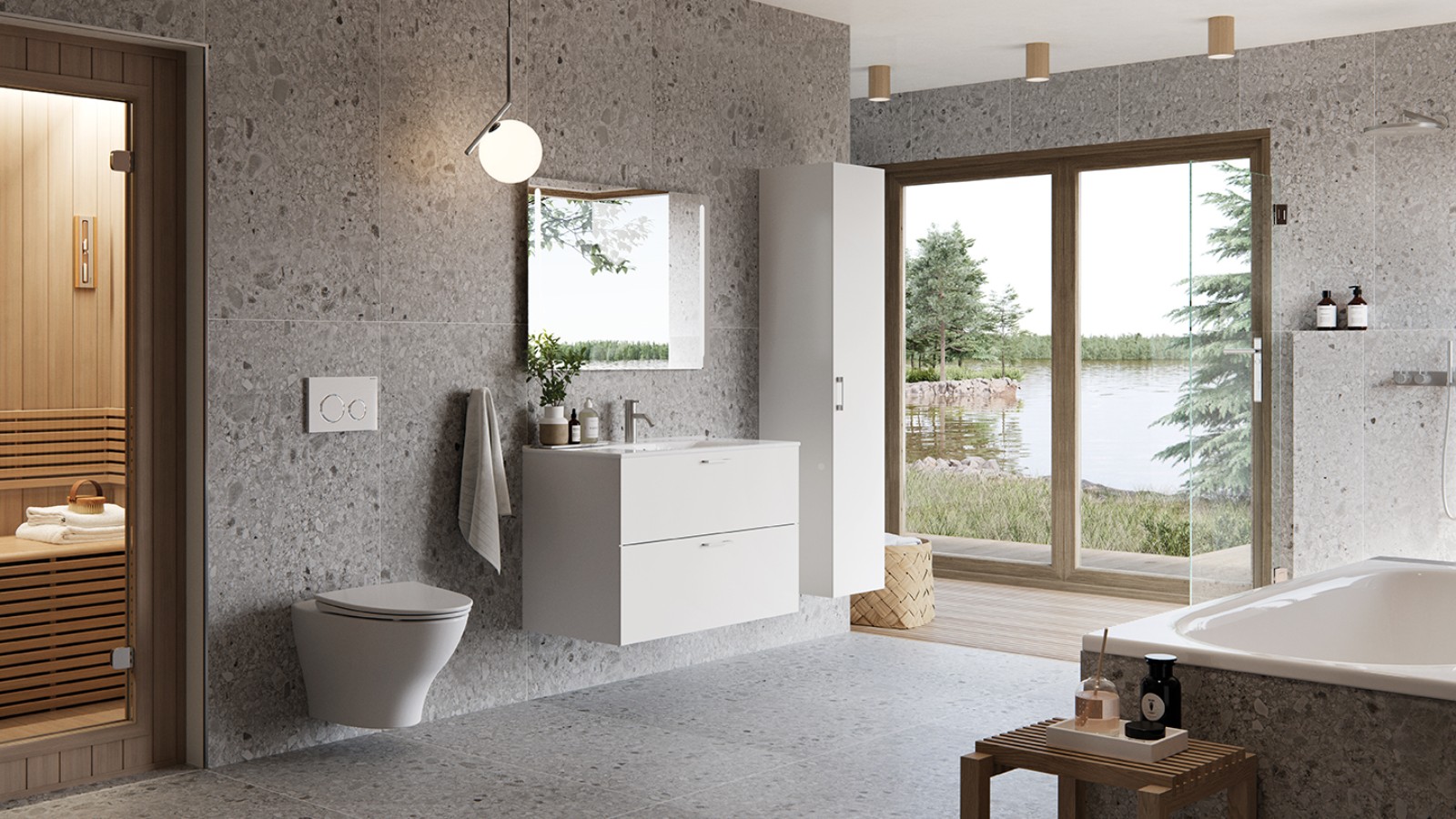 Kylpyhuone pohjoismaisella tyylillä Kylpyhuone pohjoismaisella tyylillä