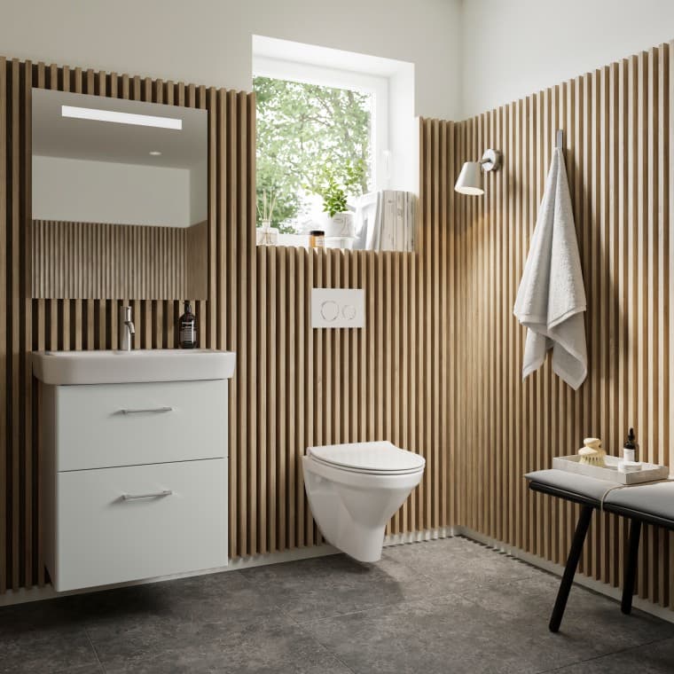 IDO Glow -allaskaappipaketti ja IDO Glow Classic -seinä-wc-istuin IDO Glow -allaskaappipaketti ja IDO Glow Classic -seinä-wc-istuin