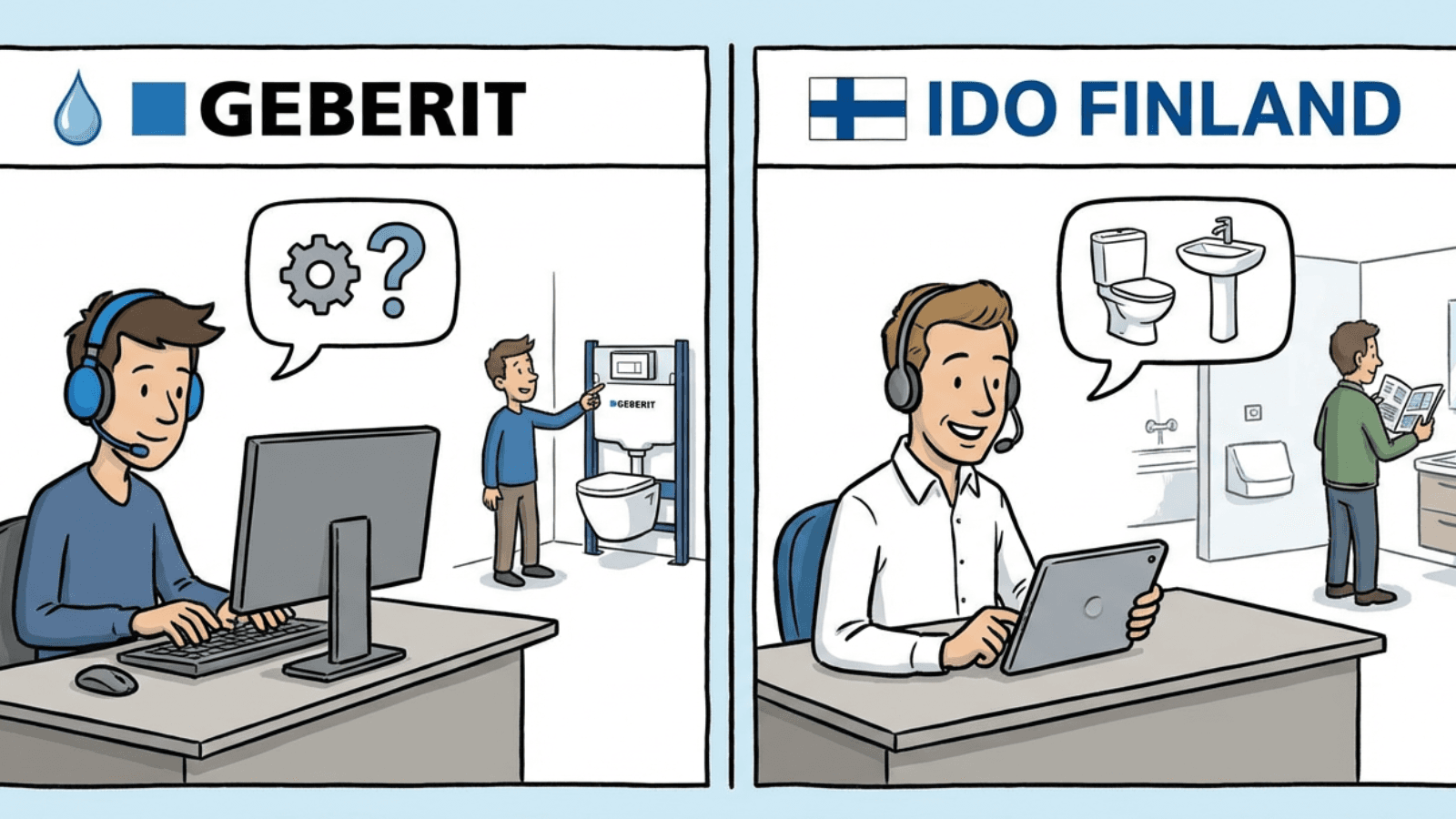 IDO ja Geberit -asiakaspalvelu auttaa mielellään! IDO ja Geberit -asiakaspalvelu auttaa mielellään!